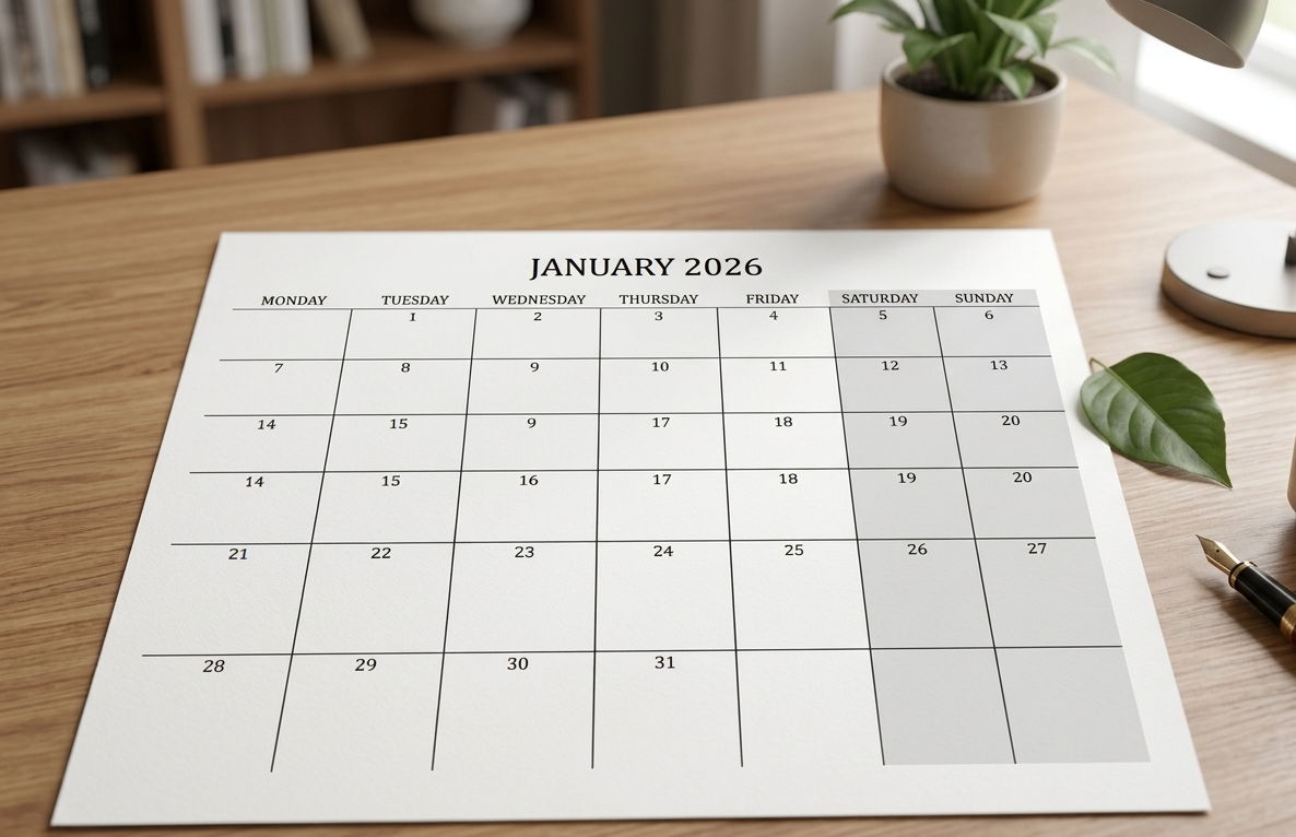 2026 Calendar Printable Landscape, Monthly Calendar Planner download PDF v3