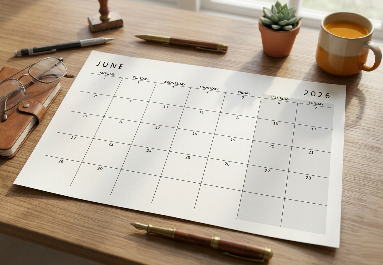 2026 Calendar Printable Landscape, Monthly Calendar Planner download PDF v4