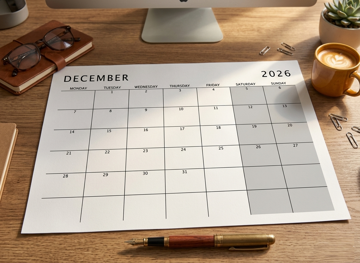 2026 Calendar Printable Landscape, Monthly Calendar Planner download PDF v4